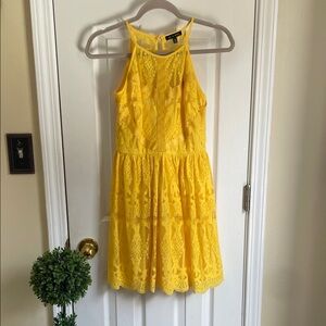 As U Wish Romantic Coquette Yellow Lace Dress